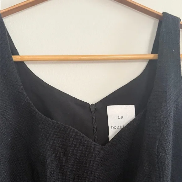 LaBoutique Black Tweed Ruffle Hem Mini Dress - Picture 4 of 7